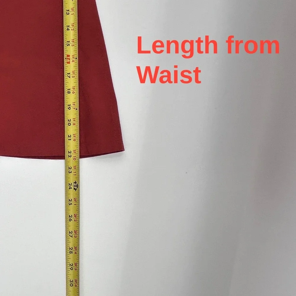 Comme Toi Womens Medium Rust Red Double Breasted Trench Skirt Belted A-Line
